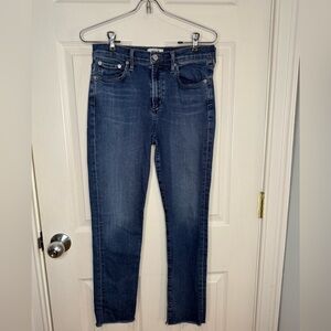 AGOLDE Jeans Sophie Medium Wash Skinny Jeans Raw Hem Size 28
